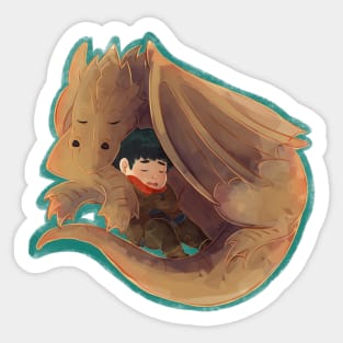 A boy and his dragon Sticker
